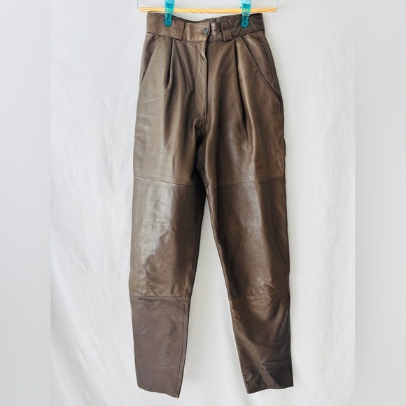 Vintage‎ Tanner West gorgeous butter soft brown leather Pants S
